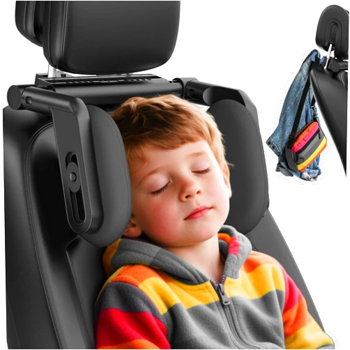 Zorunowa Car Headrest Pillow, 4-Way Adjustable Car Headrest,Thickened Memory Foam Road Pal Headrest, Neck Support Pillow, U- Shaped Design, Travel Car Sleeping,Suitable for Kids and Adults