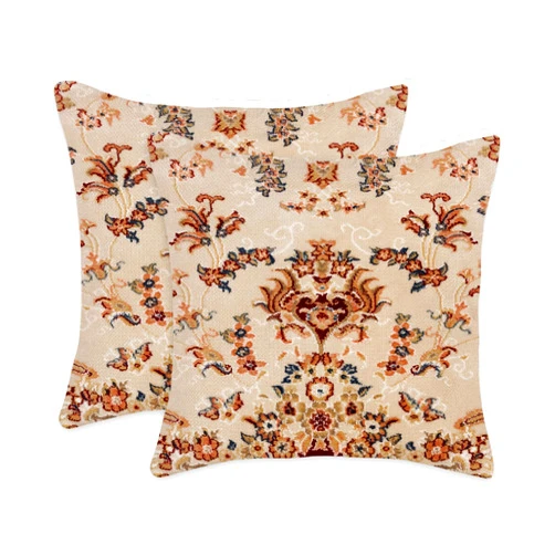eshabear 18x18 Inches 2PCS Throw Waist Pillow Case Motif of Antique Pattern Cushion Cover Pillowcase (18x18, Traditional Ornamental Textile)