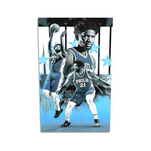 ULRGTU Joel Embiid Basketball Sport Stars Poster Art Print Wall Photo Paint Hanging Picture Family Bedroom Decor Gift 08x12inch(20x30cm)