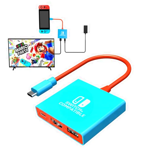 Pdobq Switch Dock Switch Docking Station for Nintendo, Portable Switch TV Adapter Support 4K/60HZ Switch TV Dock Mode Compatible Steam Deck/Switch OLED, Switch Travel Dock with HDMI2.0 USB3.0 Port