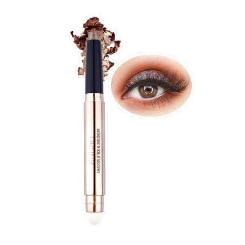 IGuzvaw Cream Eyeshadow Stick,2 IN 1 Eye Shadow Pencil Crayon Makeup with Smudger,Multi-Dimensional Eyes Look,Waterproof Long Lasting Hypoallergenic Eye Shadow Sticks (07# Cocoa Brown)
