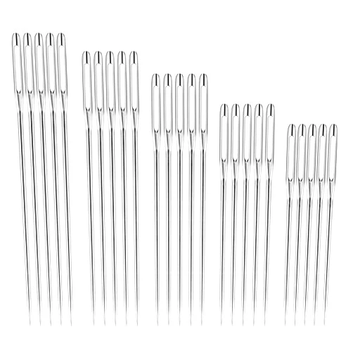 RITDVNI 50 Pcs Sewing Needles Large Eye Hand Sewing, 5 Sizes Embroidery Needles, Hand Sewing Needles, Stainless Steel Yarn Needle, Self Threading Needles for Hand Sewing