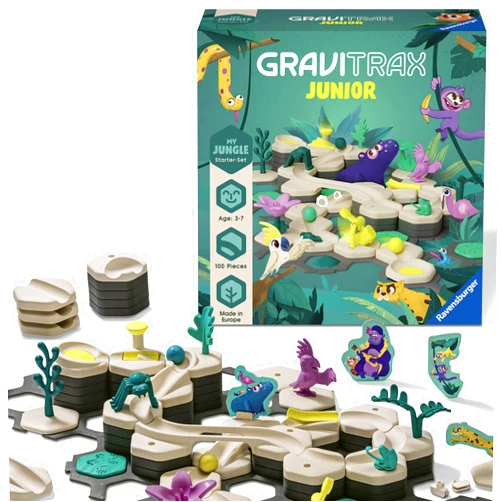 Ravensburger GraviTrax Junior Starter Set - My Jungle - Preschool Marble Run Game - Fun Building Experience - STEM-Friendly, Interactive Learning - MESH Accredited - Kids Age 3 and Older