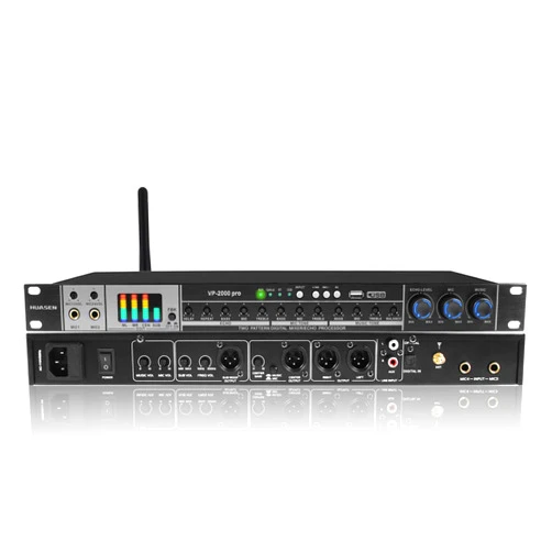 HUASEN Karaoke Mixer,Professional Digital Pre-stage Effect Anti-howling Audio Processor with DSP Effect Echo USB MP3 Bluetooth Optical AUX For Stage, Performance,for inandon karaoke player