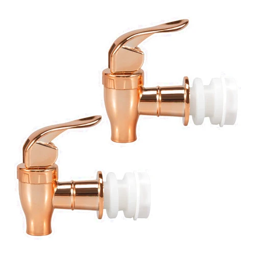 MUGLIO Rose Gold Replacement Spigot for Beverage Dispenser Carafe Push Style Lever Pour Spout（2 Pack ）