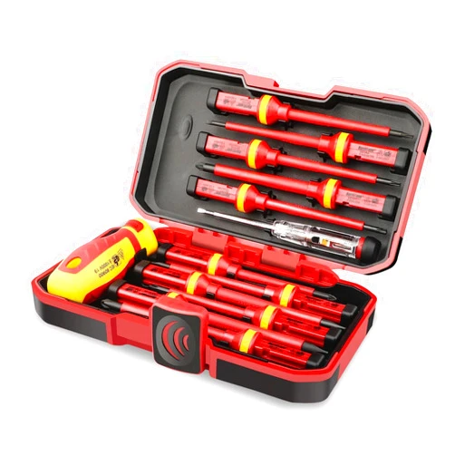 HURRICANE 1000V Insulated Electrician Screwdriver Set, All-in-One Premium Professional 13-Pieces CR-V Magnetic Phillips Slotted Pozidriv Torx Screwdriver