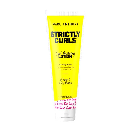 Marc Anthony Curl Defining & Enhancing Lotion, Strictly Curls - Moisturizing Detangler with Vitamin E & Silk Protein for Long-Lasting Frizz-Free - Bounce & Shine For Wavy, Dry or Damaged Hair