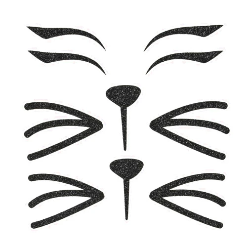 Merroyal Cat Face Jewels, Cat Face Stickers Halloween Costume Accessories for Women and Girls