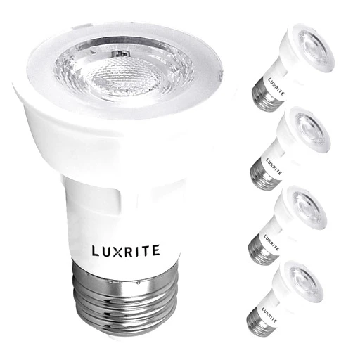 LUXRITE PAR16 LED Bulb, 5.5W (50W Equivalent), 3000K Soft White, 450 Lumens, Dimmable Spot Light, Enclosed Fixture Rated, 40° Beam Angle, ETL, Damp Rated, E26 Medium Base (4 Pack)