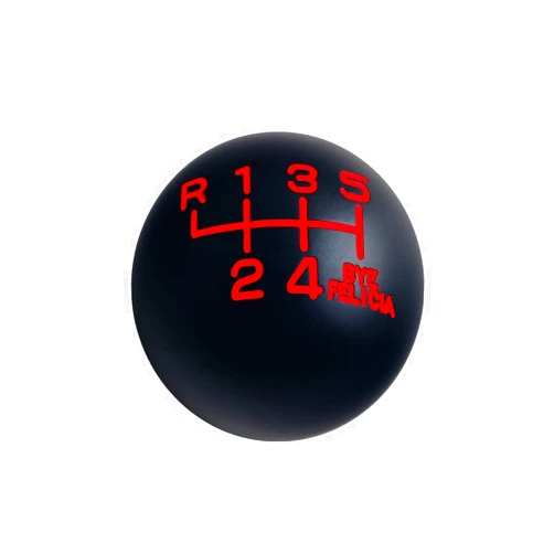 DEWHEL Black/Red Weighted Bye Felicia Shift Knob 6 Speed Short Throw Shifter M10X1.5 M12X1.25 M10X1.25 M8X1.25 Adapter Thread Reverse on Top Left