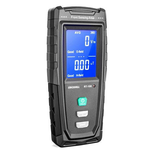 ERICKHILL EMF Detector, Rechargeable Digital Electromagnetic Field Radiation Detector Hand-held Digital LCD EMF Meter Great Tester for Home EMF Inspections, Office, Ghost Hunting (RF Not Included)
