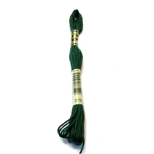 DMC 117-319 Mouline Stranded Cotton Six Strand Embroidery Floss Thread, Dark Pistachio Green, 8.7-Yard