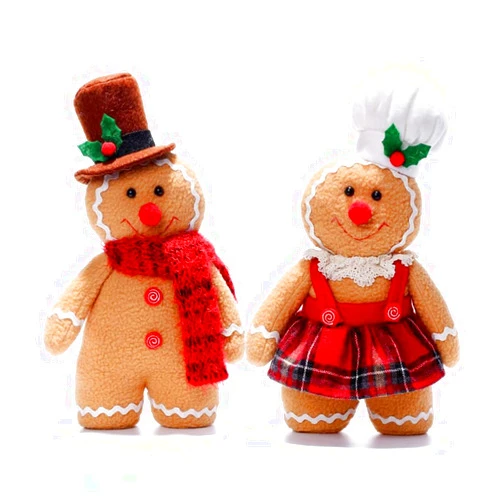Shapeazy Gingerbread Plush Stuffed Animal,Christmas Stuffed Animal Stuffed Gingerbread Boy Girl,Gingerbread Man Plush Toys Christmas Decor Gingerbread Doll for Holiday Christmas Tree Gifts (Boy+Girl)