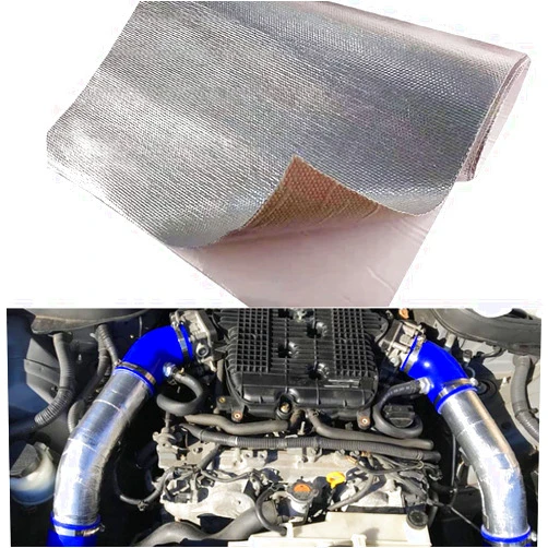 XINPENGLIU Aluminum Backed Aluminized Self Adhesive 12'' X 48’',Fiberglass Thermal Insulation Material High Temp Protection