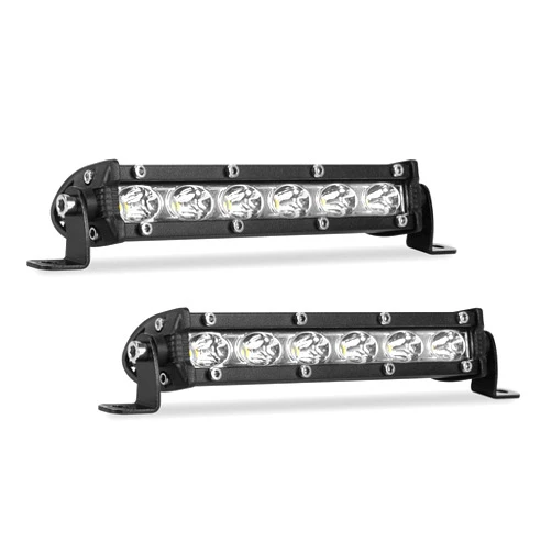 BEAMCORN 7 Inch Single Row Led Light Bar Pods - BEAMCORN Ultra-Slim 60W 10000 Lumens Waterproof Driving Fog Light Combo Flood Spot Lights for Trucks Off Road ATV UTV SUV Boat 2-Pack