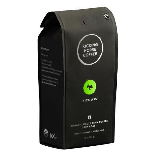 Kicking Horse Coffee, Kick Ass, Dark Roast, Whole Bean, 10 Oz