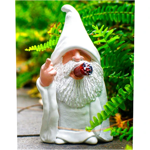 Leverse Middle Finger Statue, 5.9in Naughty Gnomes, Funny Garden Gnomes Smoking Gnomes Decorations for Yard Outdoor Lawn Home Garden Decor Halloween Housewarming Christmas Gnomes Gifts for Man