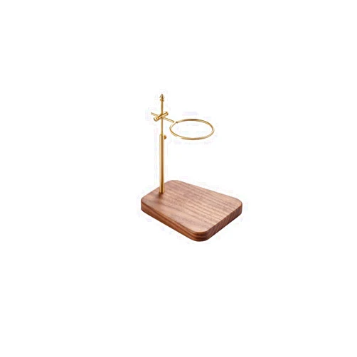 Suwyaner Pour Over Stand Coffee Station, Pure Copper Pour Over Coffee Dripper Height Adjustable Coffee Filter Stand with Walnut Wooden Base for Coffee Beer Drink Maker (pure copper with walnut base)