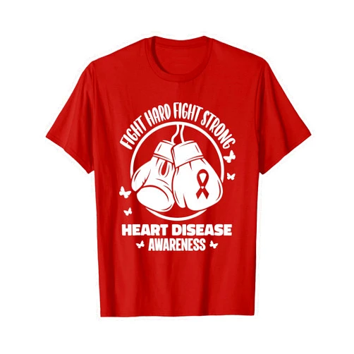 Heart Disease Awareness Boxing Gloves Apparel Heart Disease Awareness Red Boxing Gloves February Support T-Shirt