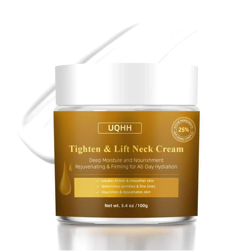 UQHH Neck Firming Cream 3.4oz – Tightening & Lifting Neck Cream for Sagging, Crepey Skin – Double Chin Reducer & Wrinkle Cream for Women – Beauty & Personal Care, Korean Neck Tightening, Skin-Tight Look