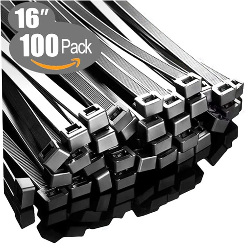 PALOKA Zip Ties 16 inch(100 Pack), 60 lb, Black Cable Ties, UV Resistant Wire Ties for Indoor and Outdoor Use, Paloka