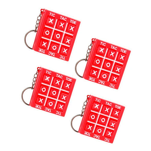 SandT Collection 4 Pieces Tic Tac Toe Keychain Keyholders