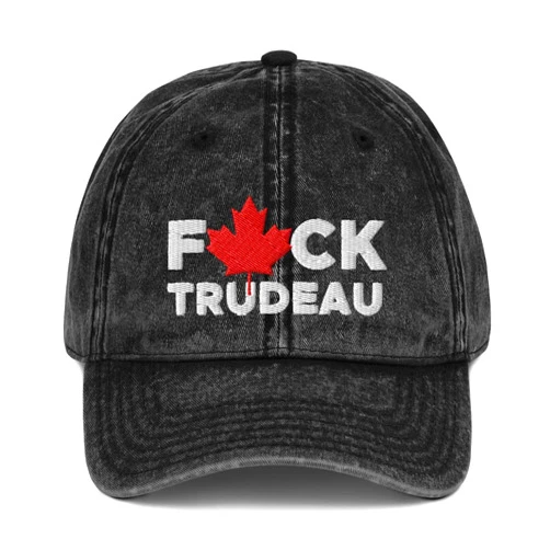 Hogue WS LLC Fuck Trudeau Hat (Embroidered Vintage Cotton Twill Cap) Anti Justin Trudeau