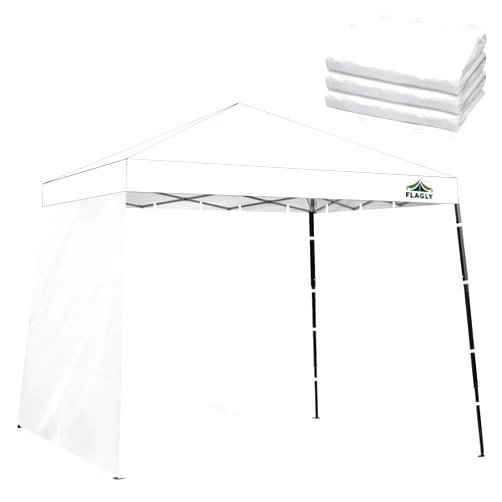 FLAGLY Slant Leg Canopy Sidewall - 3 Pack 300D Waterproof Attachable Tent Wall for 10x10ft Canopy, Privacy Shade for Outdoor Events, Vendor Booths (Tent Not Included, 8-10ft)