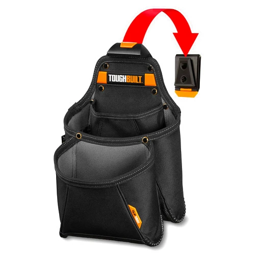 ToughBuilt - Mega Supply Tool Pouch - Multi-Pocket Organizer, Heavy Duty, Deluxe Premium Quality, Durable - 7 Pockets, Hammer Loop - (TB-CT-03)