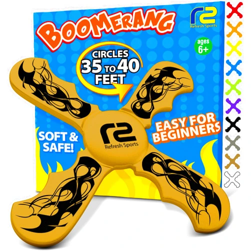 Refresh Sports Boomerang Kids Sports Games & Toys - Sports & Outdoors Toddler Sports, Little Kids Sports, Teen Sports Toys & Activities Throwing Machine Soft Toss FoamToy Sports for Kids, Perfect Sports Kids Gift