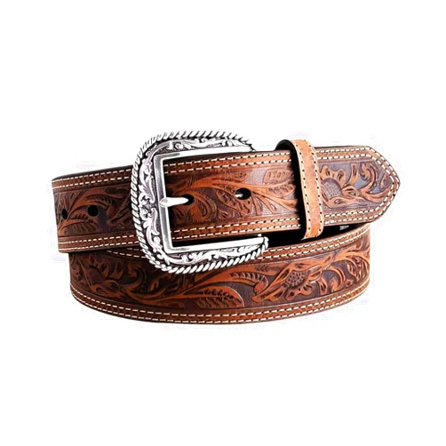 ARIAT Men's Floral Embose Buckle Belt