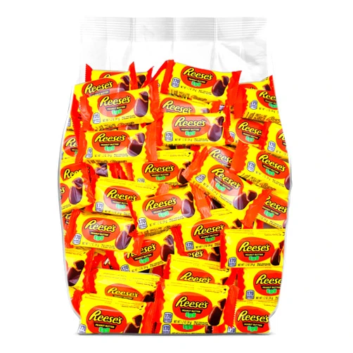 Yummy Chew ReesesPeanut Butter Eggs Chocolate Candy - 25 1.2oz Reese Easter Eggs Candy - Bulk Easter Candy for Egg Hunt & Basket Fillers - 1.2oz Individually Wrapped Chocolate Eggs Bulk Pack - 25 Pieces