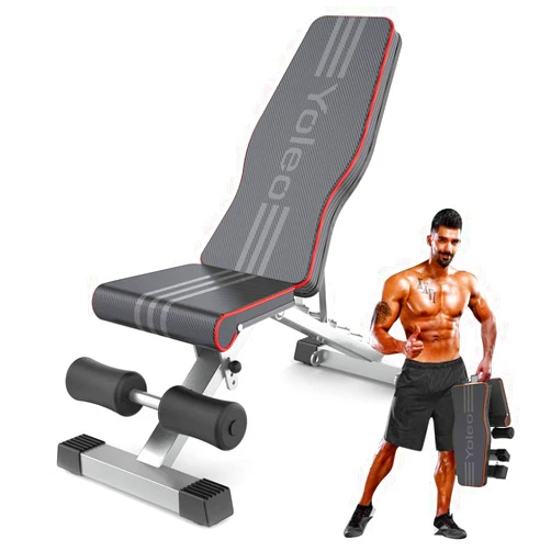 Yoleo Weight Bench, 660LBS Adjustable/Foldable Strength Training Bench, Utility Incline/Decline Bench for Full Body Workout with Fast Folding