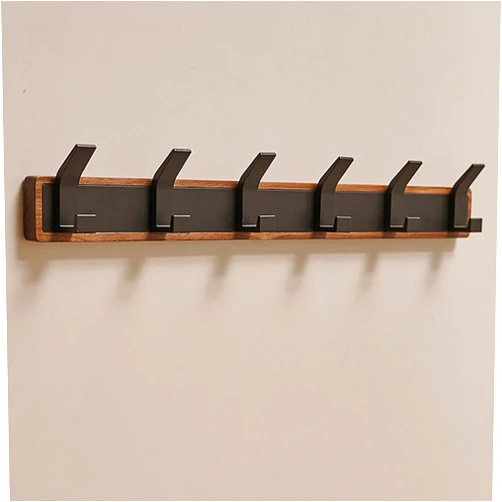 IRUGS Door Wall Coat Rack, Key Holder, Wooden Coat Hangers, Aluminum Hook, Living Room, Entryway Coat Hats, Heavy Duty Wall Coat Hooks(23.62in)