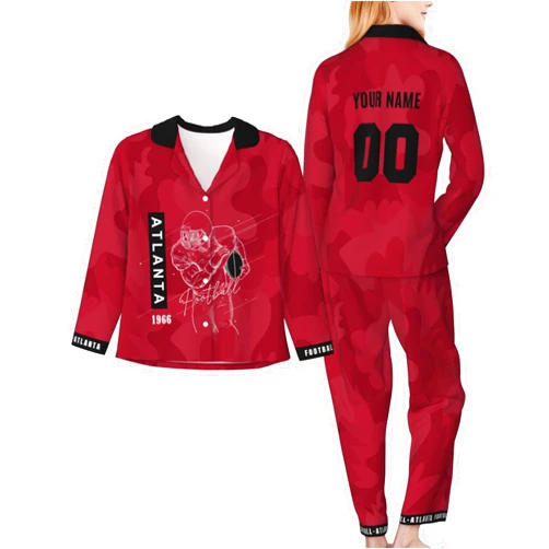 Quzeoxb Women'S Pajama Suit Custom Long Sleeve Nightwear Set Personalized Name Number Fan Gifts for Mum Wife Women Men