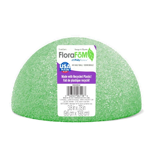 FloraCraft FloraFōM Half Ball 3.8 Inch x 7.8 Inch Green
