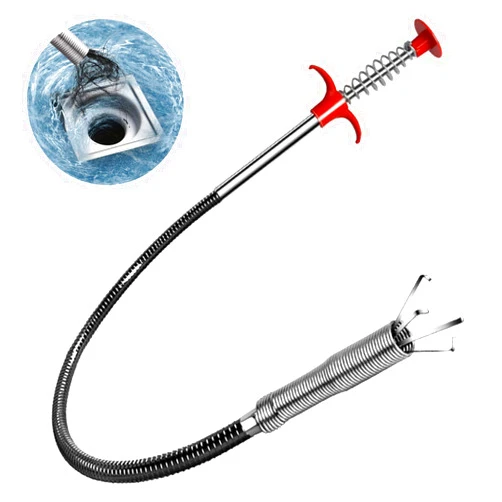DR.PEN (9 in 1) Drain Clog Remover Tool, [Easy to Use] 34inch Flexible Drain Snake Clog Remover for Sewer, Toilet, Kitchen Sink, Bathroom Tub, Drain Cleaner with Gloves and Floor Drain