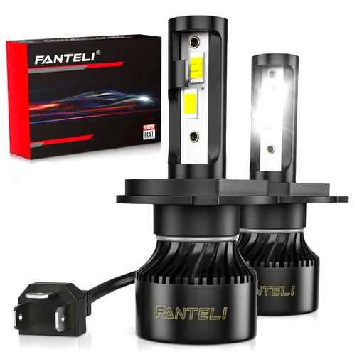 FANTELI H4 LED Bulb, 34000LM 800% Brighter 1:1 Size 9003 LED Bulb, Plug and Play HB2 Bulb 6000K Cool White, IP68 Waterproof, Pack of 2, Interior Light Dome Map Door License Plate Lights