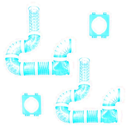 FHDUSRYO 2 Hamster Tube Kits, DIY Hamster Tunnel Adventure with External Pipe, Transparent Connection Track for Rat, Mouse & Small Animal Sports, Expand Cage Space