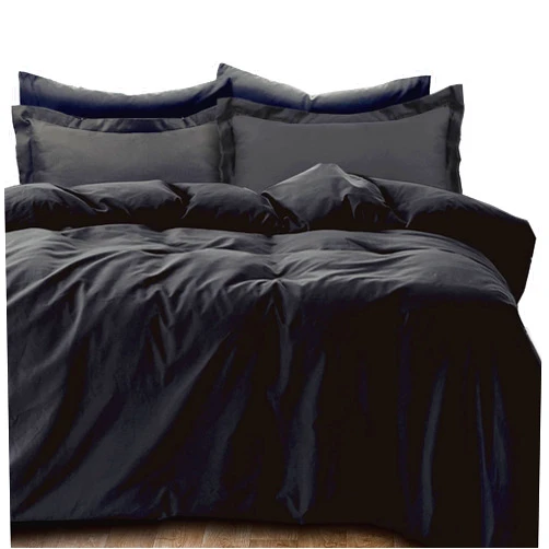 Essina Twin Duvet Cover Set –2 Pcs Microfiber Duvet Cover 2 Pillow Shams – Wrinkle-Resistant Twin Duvet Cover – Solid Color Duvet Cover Zipper Closure and 4 Corner Ties – Magic Black