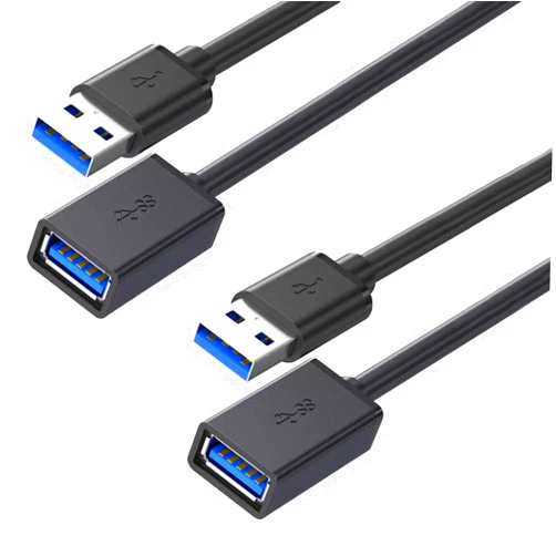 XCZZYB 2 Pack 1.65FT USB 3.0 Extension Cable Type A Male to Female Extension Cord Withstands Fast Data Transfer Compatible with USB Keyboard, USB Hub, Mouse, Webcam, Printer, Hard Drive and More