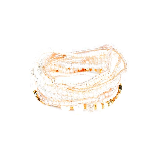 Fuqimanman2020 Bohemian Crystal Beaded Stackable Bracelets Handmade Colorful Crystal Pearl Seed Beads Bracelets for Women Jewelry