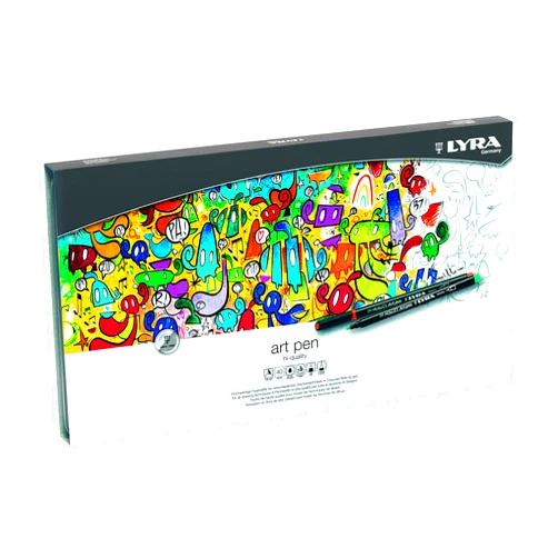 LYRA Art Pen, Fine Art Marker Set, 40 Assorted Colours, Fibre Tip Pen, Ideal for Professionals & Students