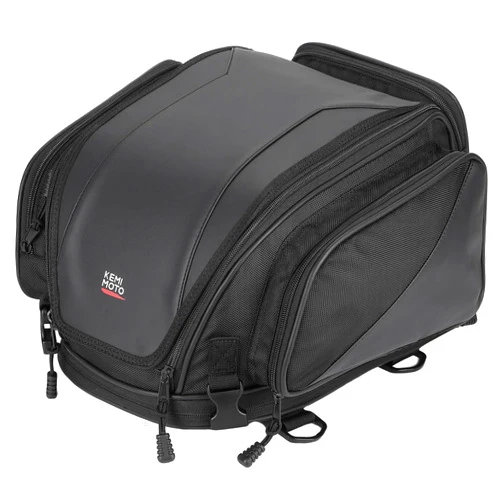 KEMIMOTO Motorcycle Tail Bag 18-22L Expandable Sissy bar Motorcycle Luggage Seat Travel Rear Rack Bag Waterproof for Daul Sport Sportster Softail Dyna Touring Shadow Vulcan