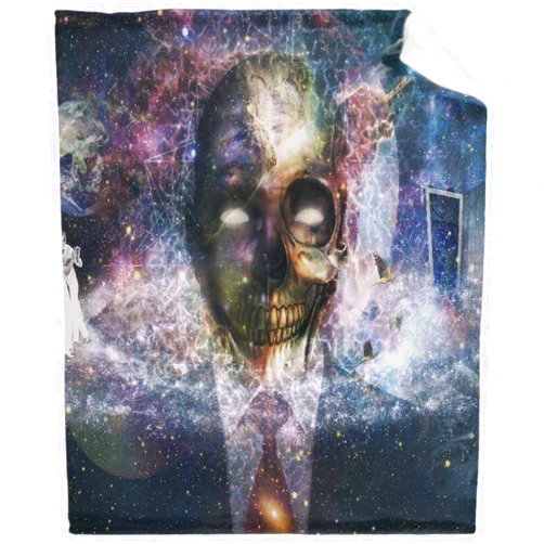 Comforzykets Abstract Ghost Man Skull Galaxy Throw Blankets Super Soft Fluffy Comfortable Flannel Fleece Cozy Plush Blanket for Couch Bed Travel Gifts 40“x30 XSmall for Pets