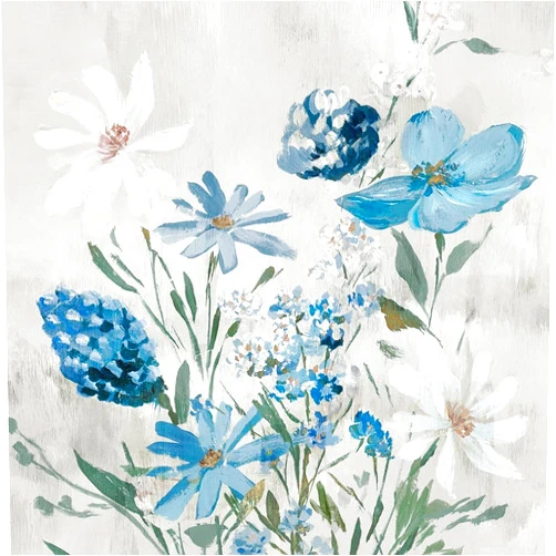 ArtDirect Blue Wild Flowers 16x16 UnFramed Art Print Poster Ready for Framing by Aria K