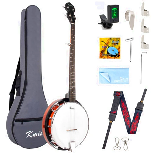 Kmise, 5-String, Professional Beginner Banjo Set, Full Size (Remo Drumhead)