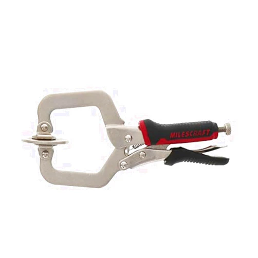 Milescraft 4000 2in Face Clamp Premium Heavy Duty, Locking, C-Clamp with Adjustable Swivel Pads, for Pocket Hole Joinery, Wood Projects, Welding and More