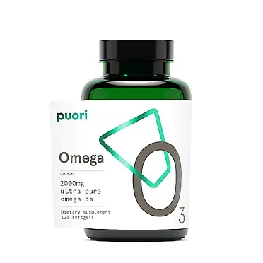 Puori Omega 3 Fish Oil - Ultra Pure 2000mg x 120 Softgels - Heart, Brain and Eye Health Supplement - Burpless, IFOS Certified, Non-GMO Capsules - O3 - 2000mg EPA 1250mg DHA 500mg 120 Count (Pack of 1)