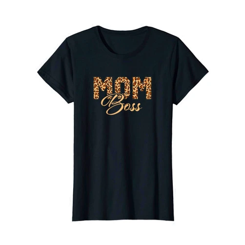 XeirePrint Best For Moms Womens Cheetah Mom Boss Mother's Day Gift for Mommy T-Shirt